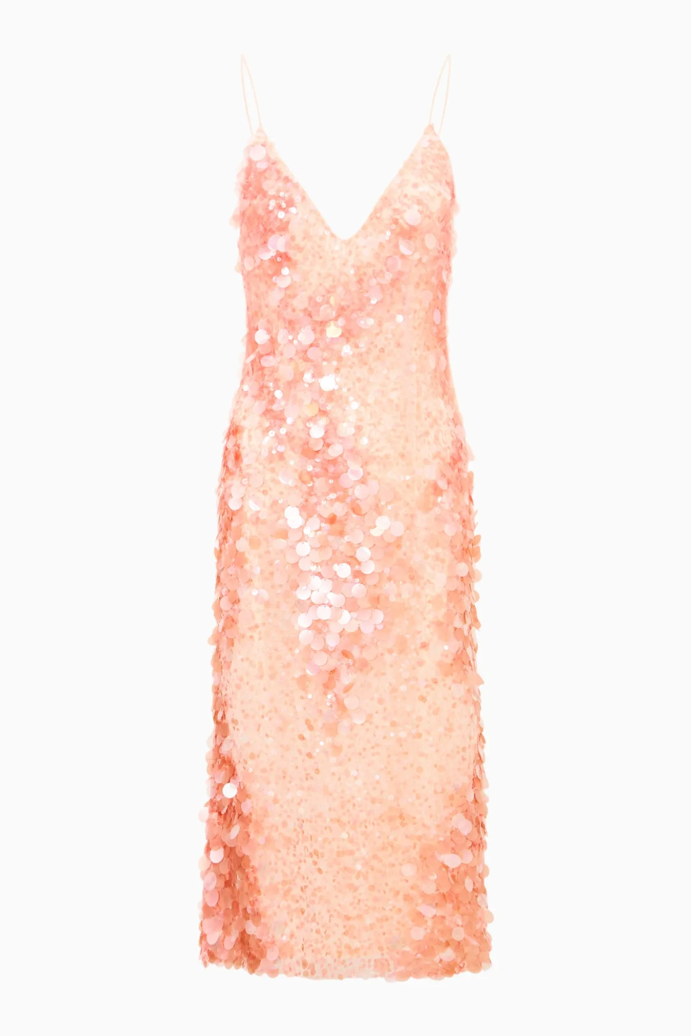 Kayleen Peach Sequin Midi Dress