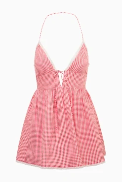 Khloe Cotton Gingham Mini Dress