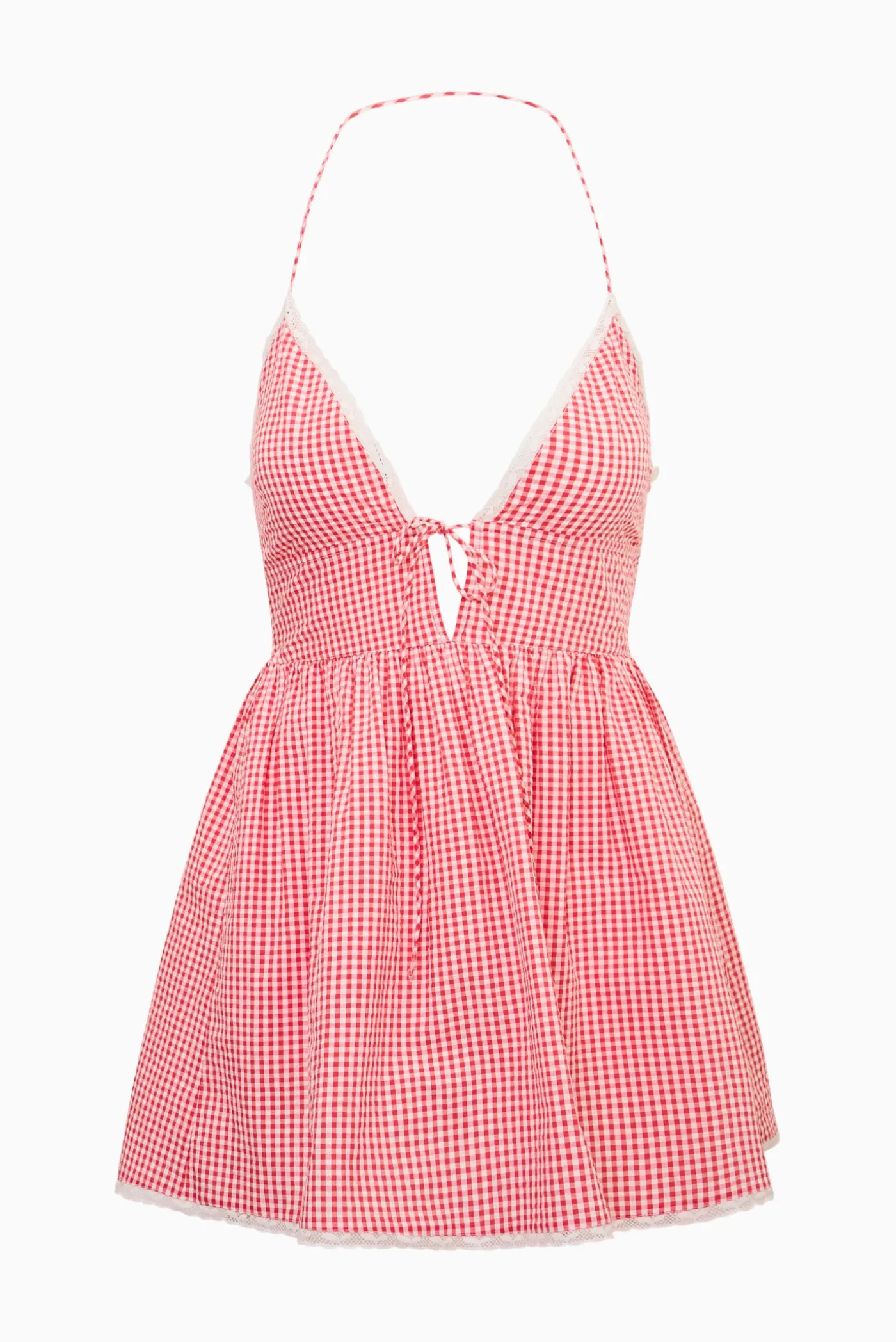 Khloe Cotton Gingham Mini Dress
