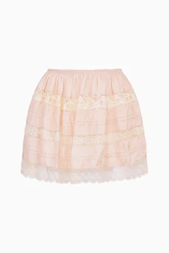 Klara Silk Lace-Trimmed Mini Skirt