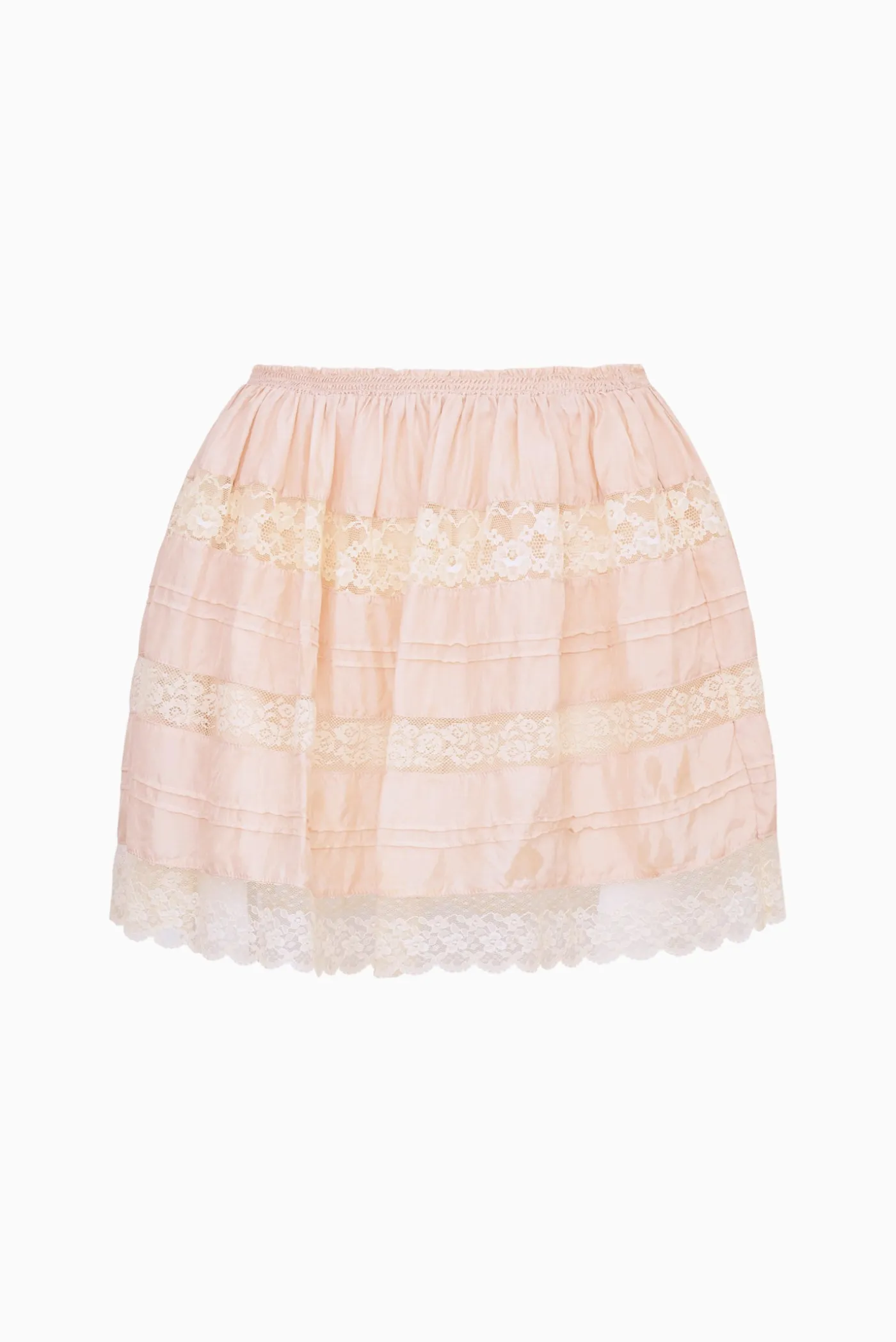 Klara Silk Lace-Trimmed Mini Skirt