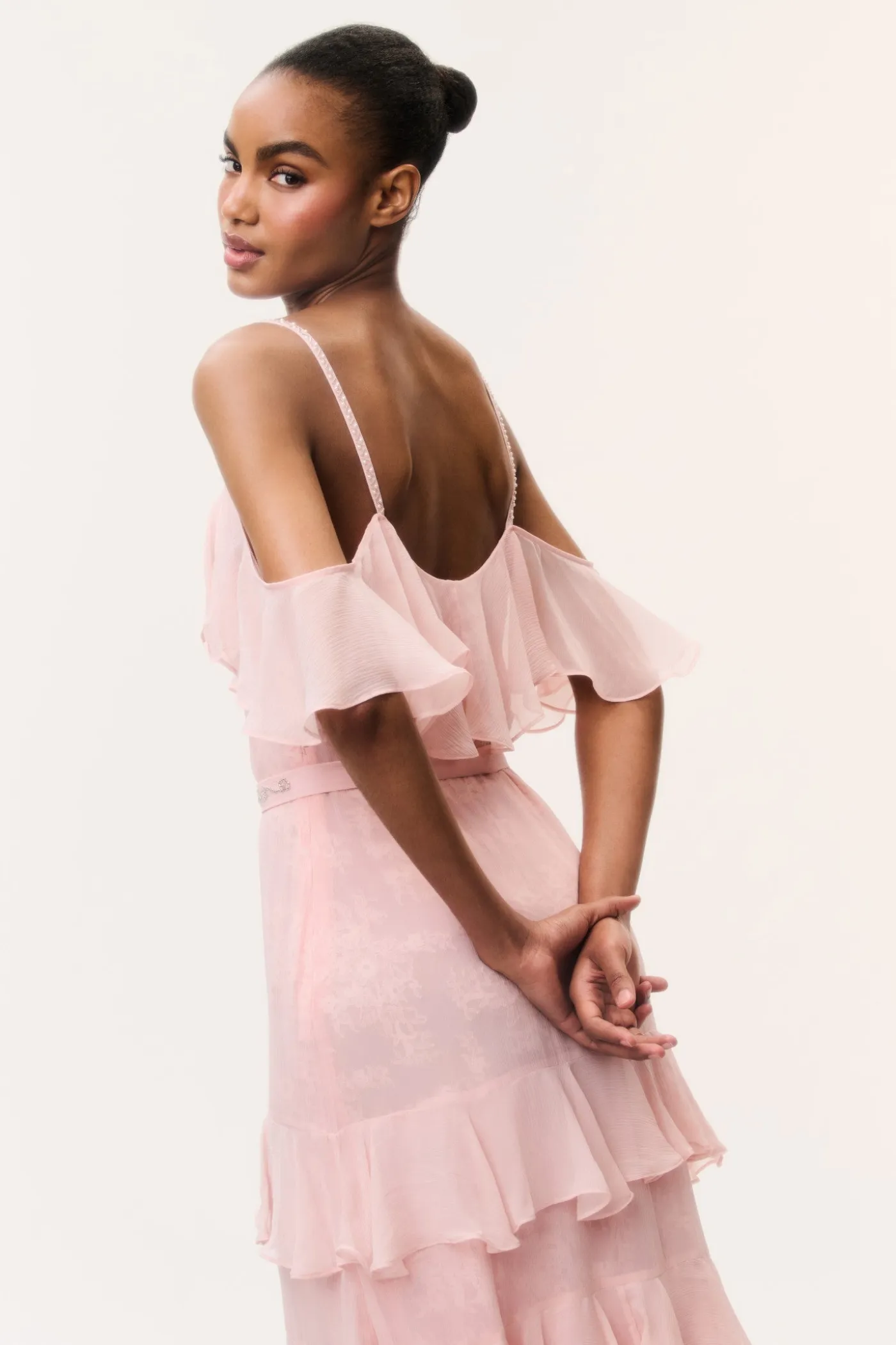 Laelia Floral Chiffon Ruffle Dress