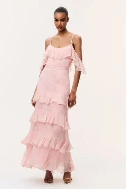 Laelia Floral Chiffon Ruffle Dress