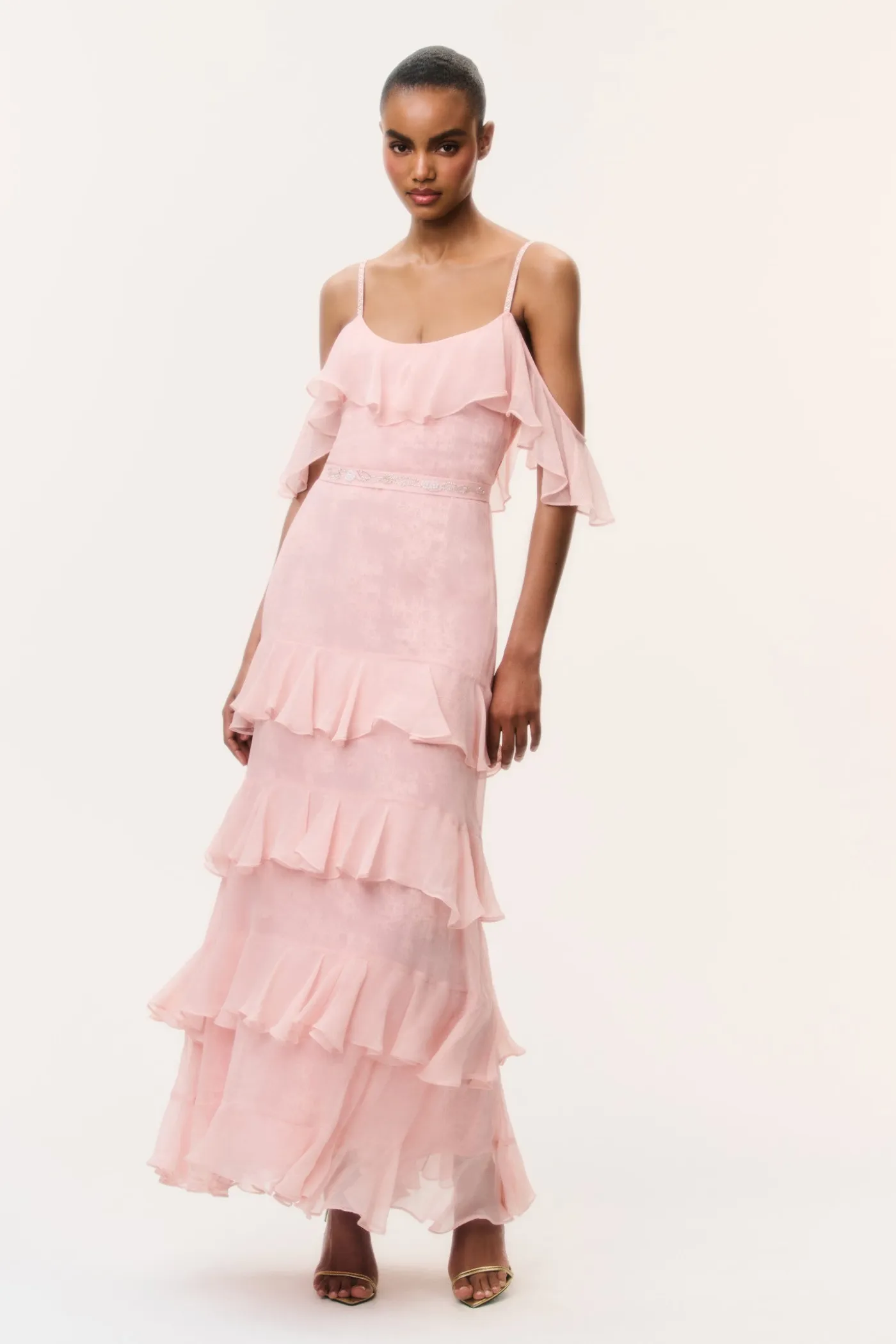 Laelia Floral Chiffon Ruffle Dress