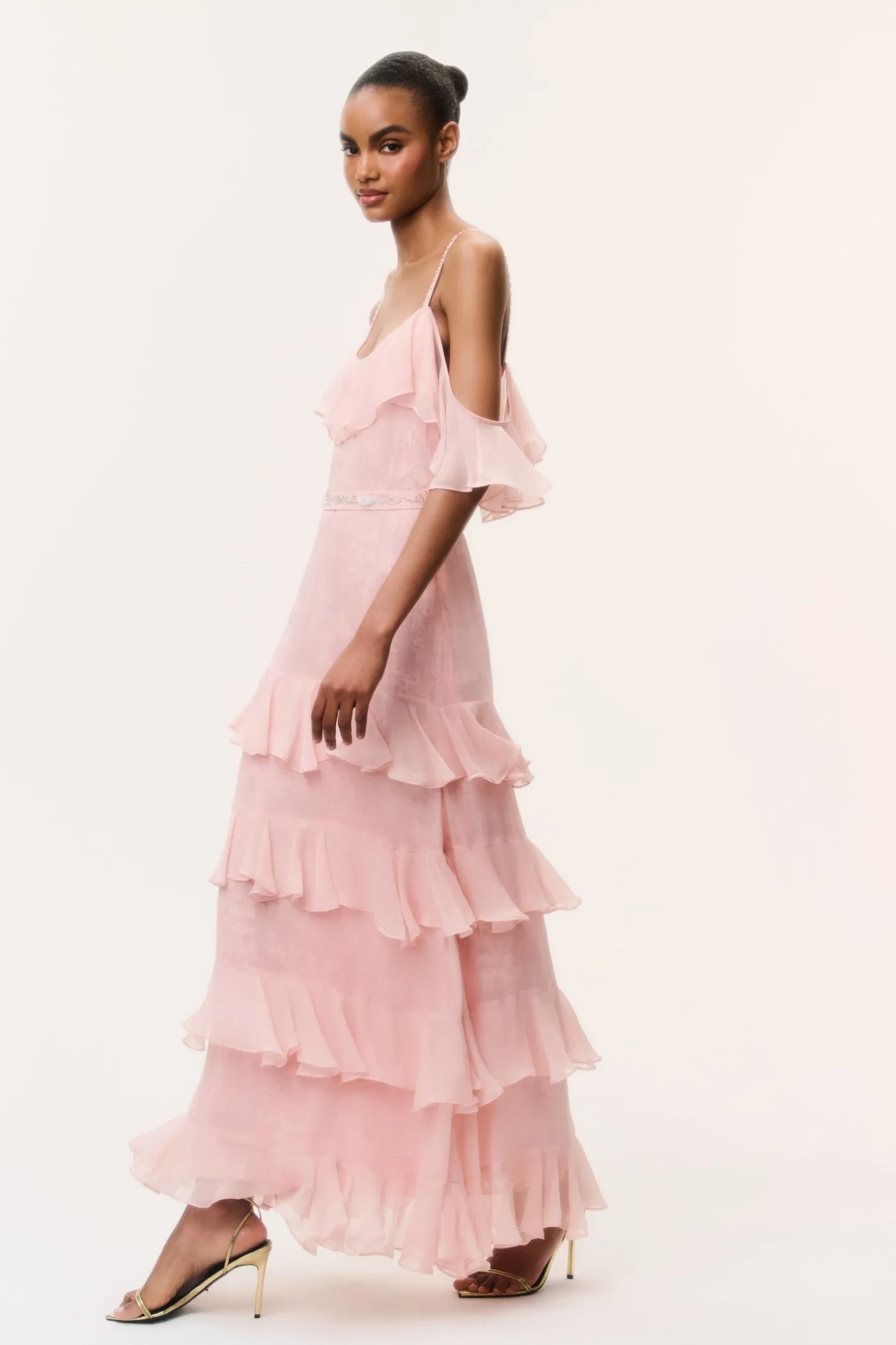 Laelia Floral Chiffon Ruffle Dress