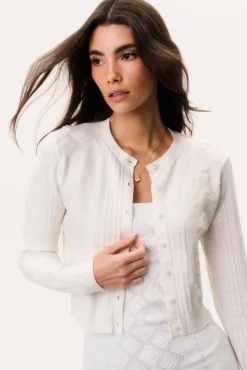 Laken Cotton Pointelle Cardigan