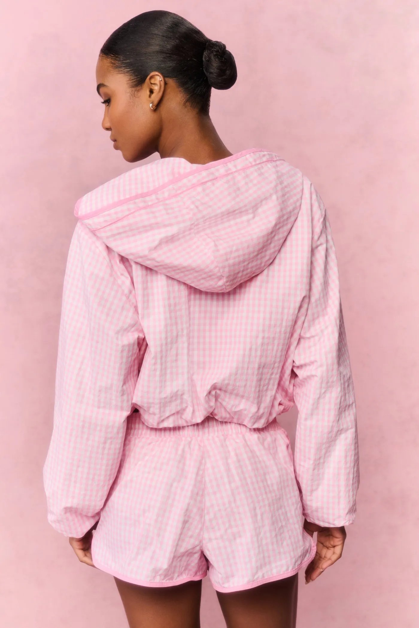 Lavey Gingham Windbreaker Shorts