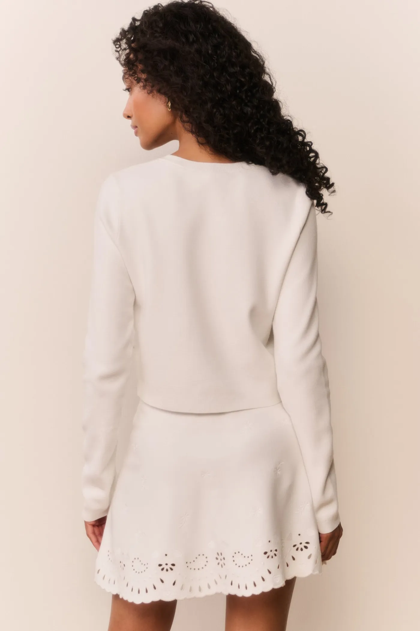 Leda Bandana Eyelet Knit Cardigan