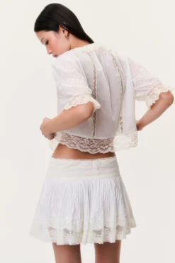 Levant Cotton Lace-Trimmed Mini Skirt
