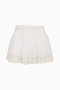 Levant Cotton Lace-Trimmed Mini Skirt