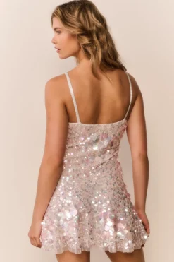 Liria Vanilla Blush Sequin Mini Dress