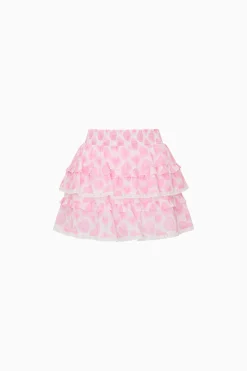 Little Girls Billie Heart Print Skirt