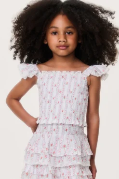 Little Girls Cherry Stripe Caspia Top