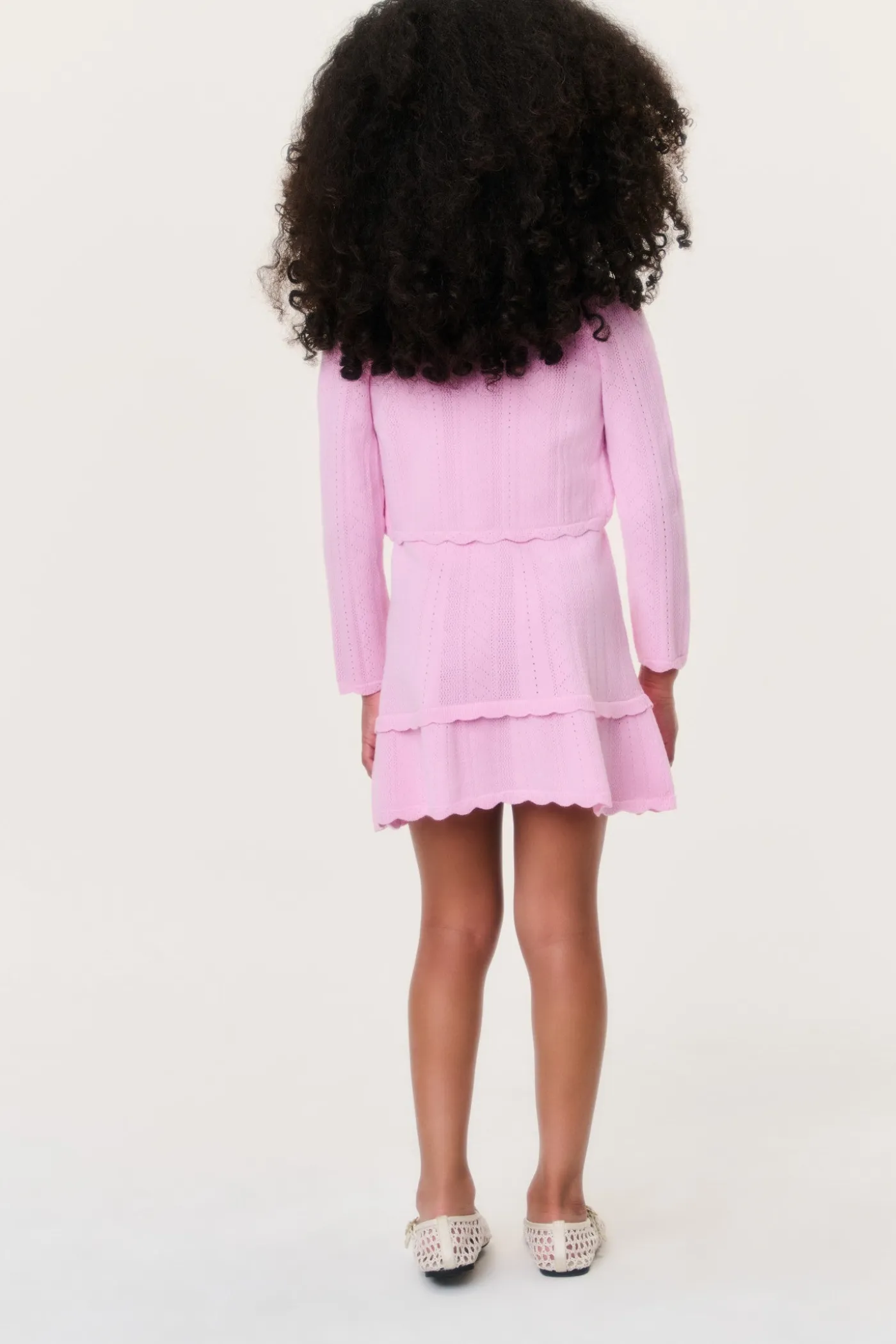 Little Girls Stretch Pointelle Gemna Cardigan