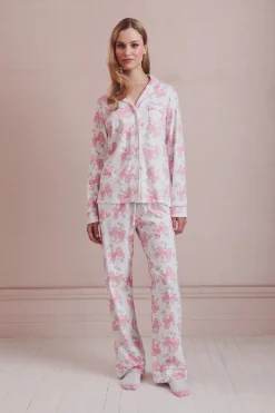 LoveShackFancy x Roller Rabbit Doily Beux Women's Long Sleeve Polo Pajama Set