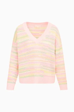 Marlieanna Striped Crochet Pullover