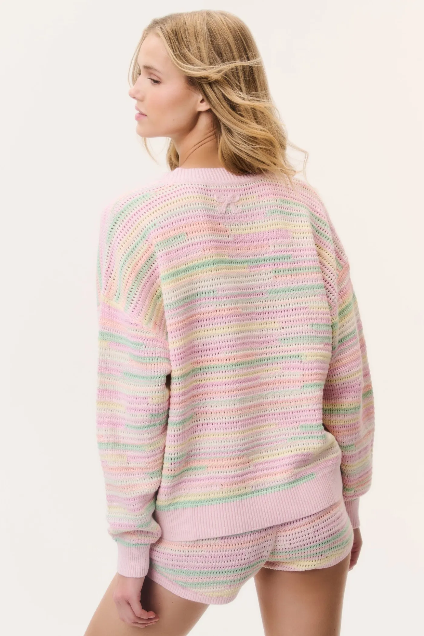 Marlieanna Striped Crochet Pullover