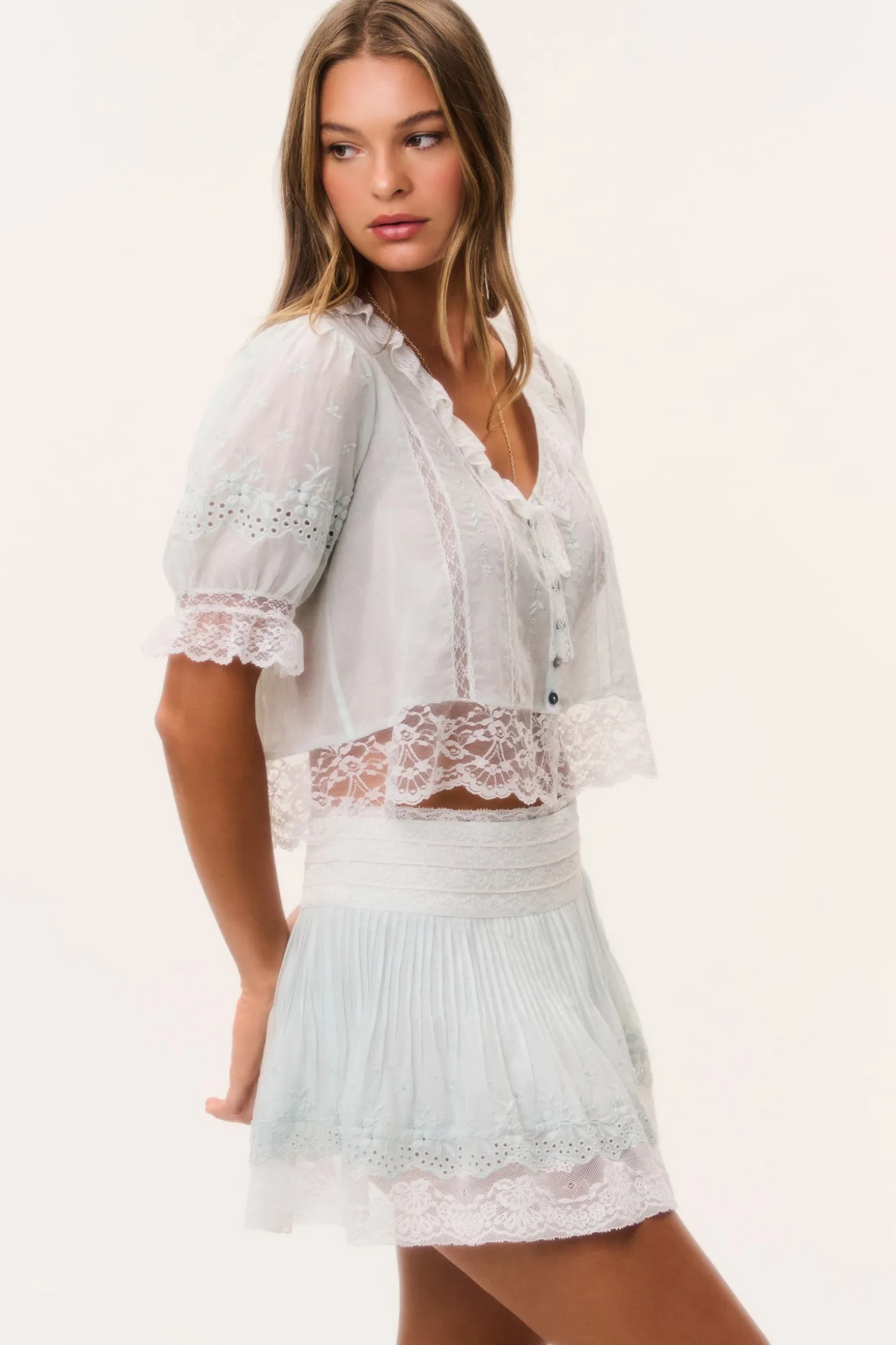 Maurelle Cotton Lace Blouse