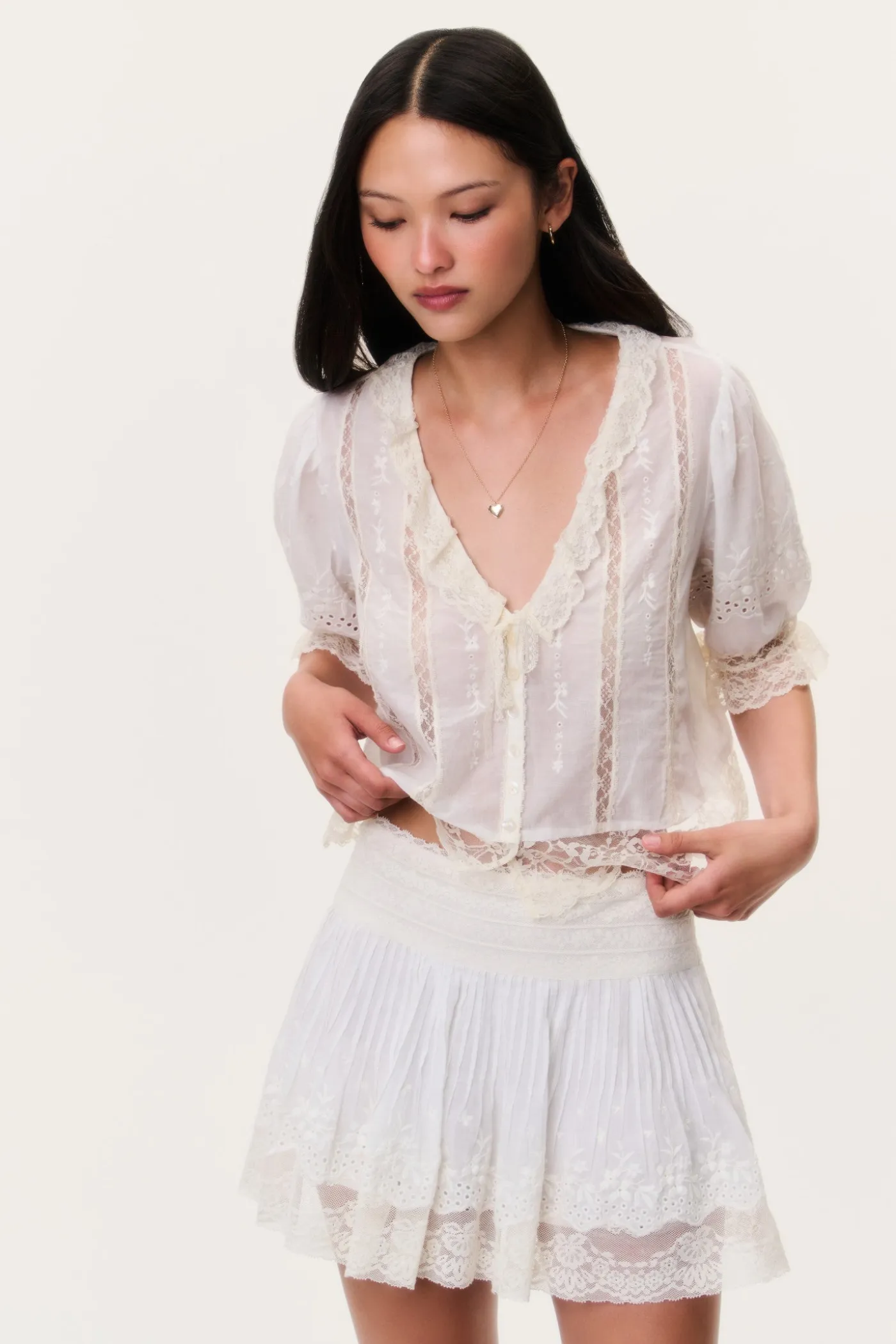 Maurelle Cotton Lace Blouse