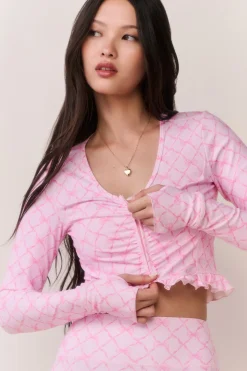 Medway Printed Zip-Up Active Top