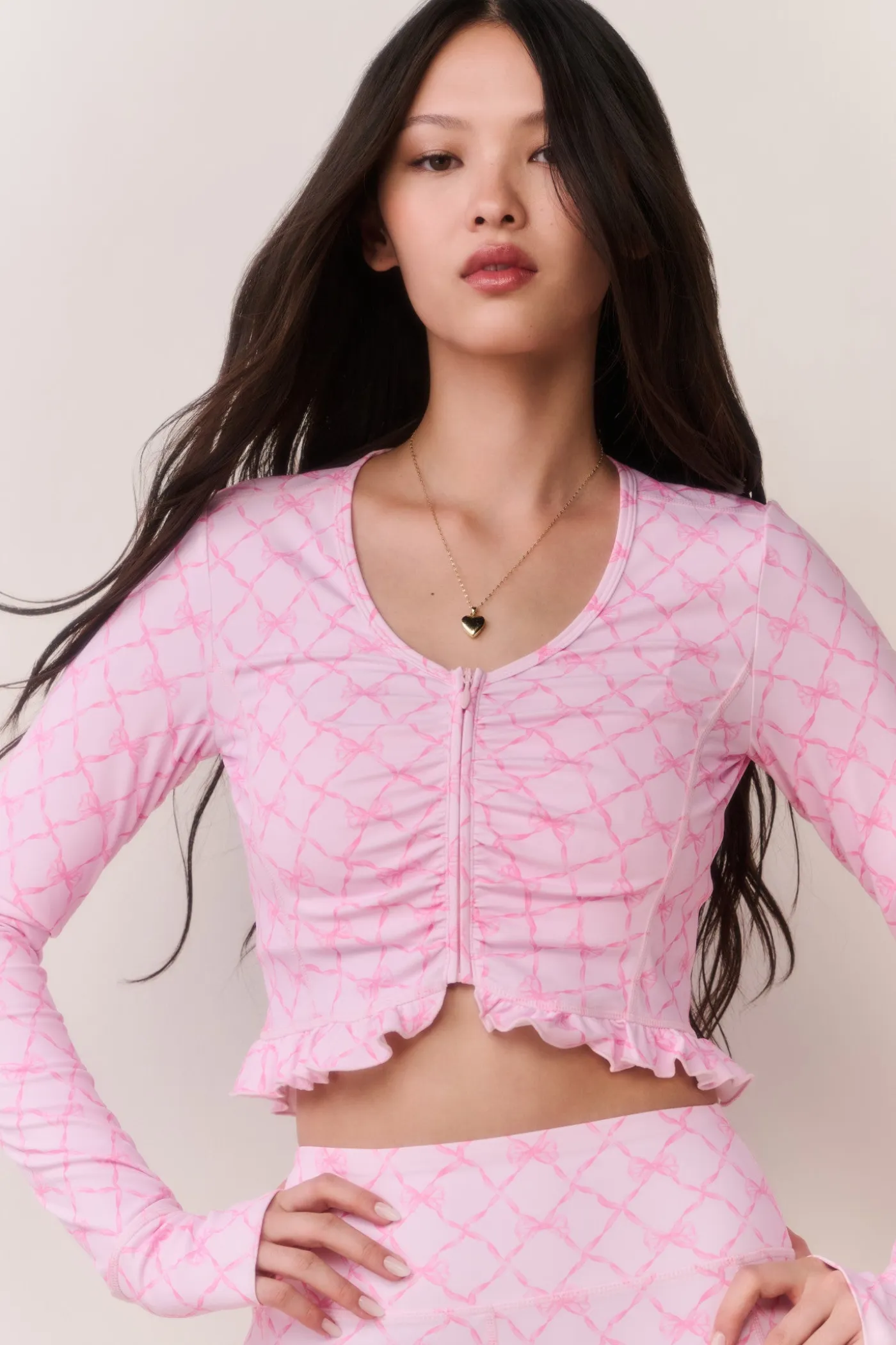 Medway Printed Zip-Up Active Top