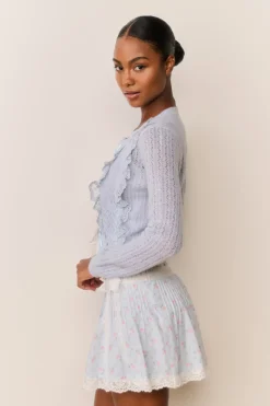 Melisse Eyelet Ruffle Cardigan