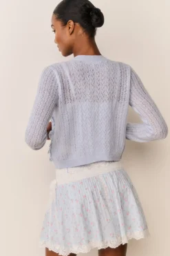 Melisse Eyelet Ruffle Cardigan