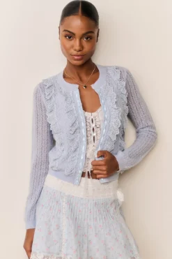 Melisse Eyelet Ruffle Cardigan
