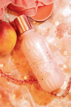 Mini Peach Pom Pom Hair & Body Perfume Mist with Candied Peach and Crystallized Sugar