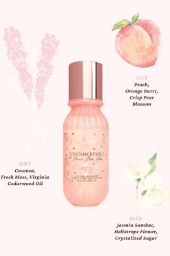 Mini Peach Pom Pom Hair & Body Perfume Mist with Candied Peach and Crystallized Sugar