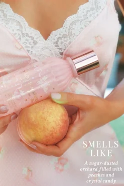Mini Peach Pom Pom Hair & Body Perfume Mist with Candied Peach and Crystallized Sugar
