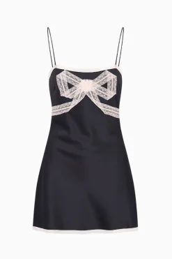 Mirelis Lace Bow Crepe Mini Dress