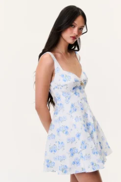 Nabi Linen Floral Mini Dress
