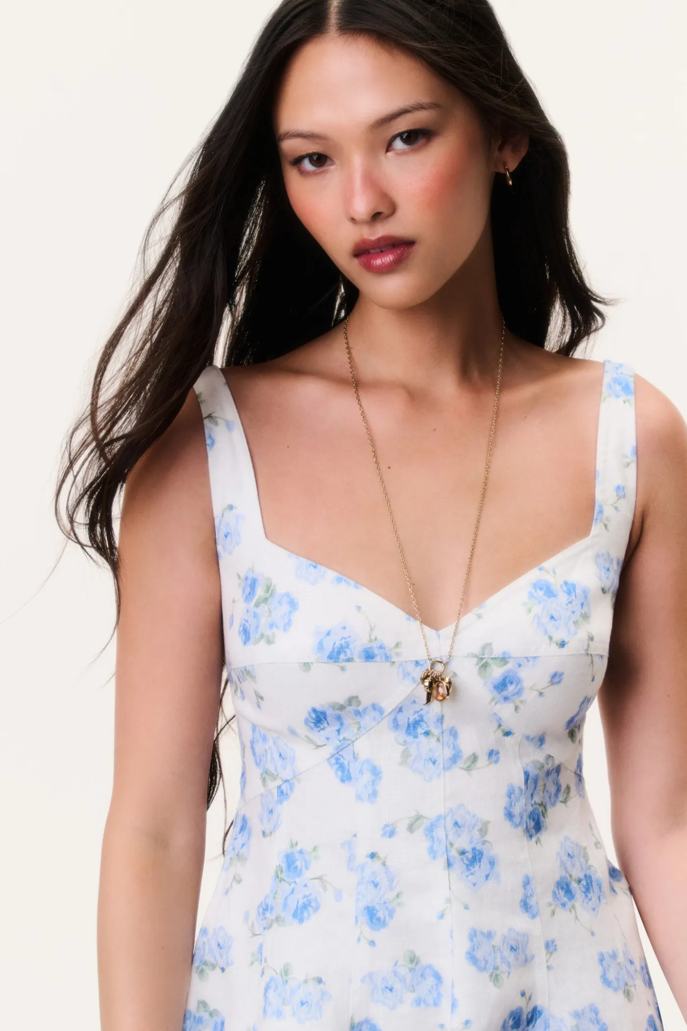 Nabi Linen Floral Mini Dress