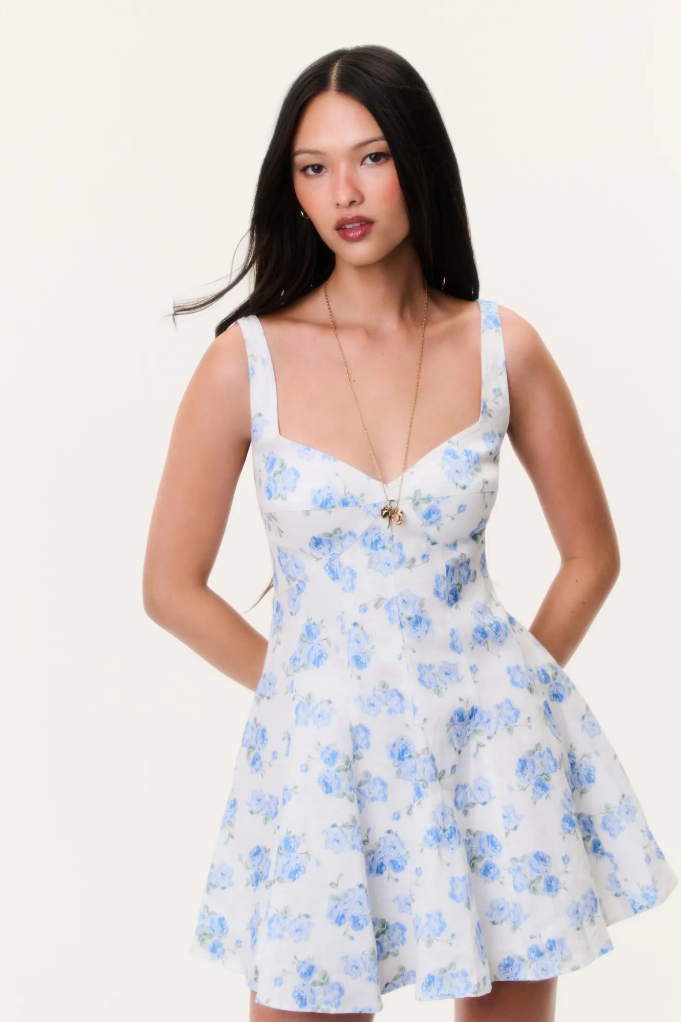 Nabi Linen Floral Mini Dress