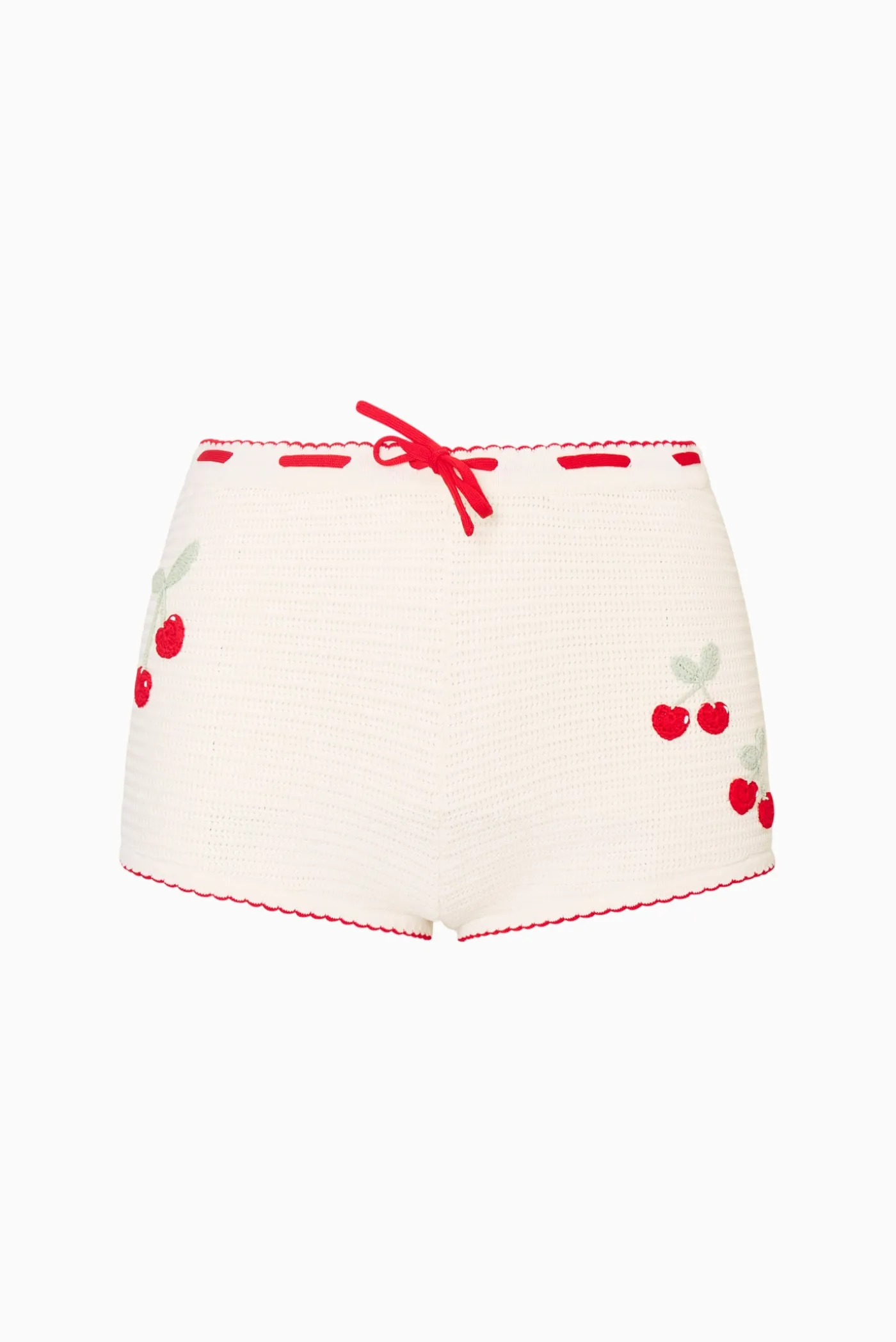 Nandie Crochet Cherry Mini Shorts