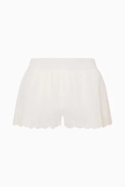 Ocean Embroidered Cotton Cover-Up Shorts