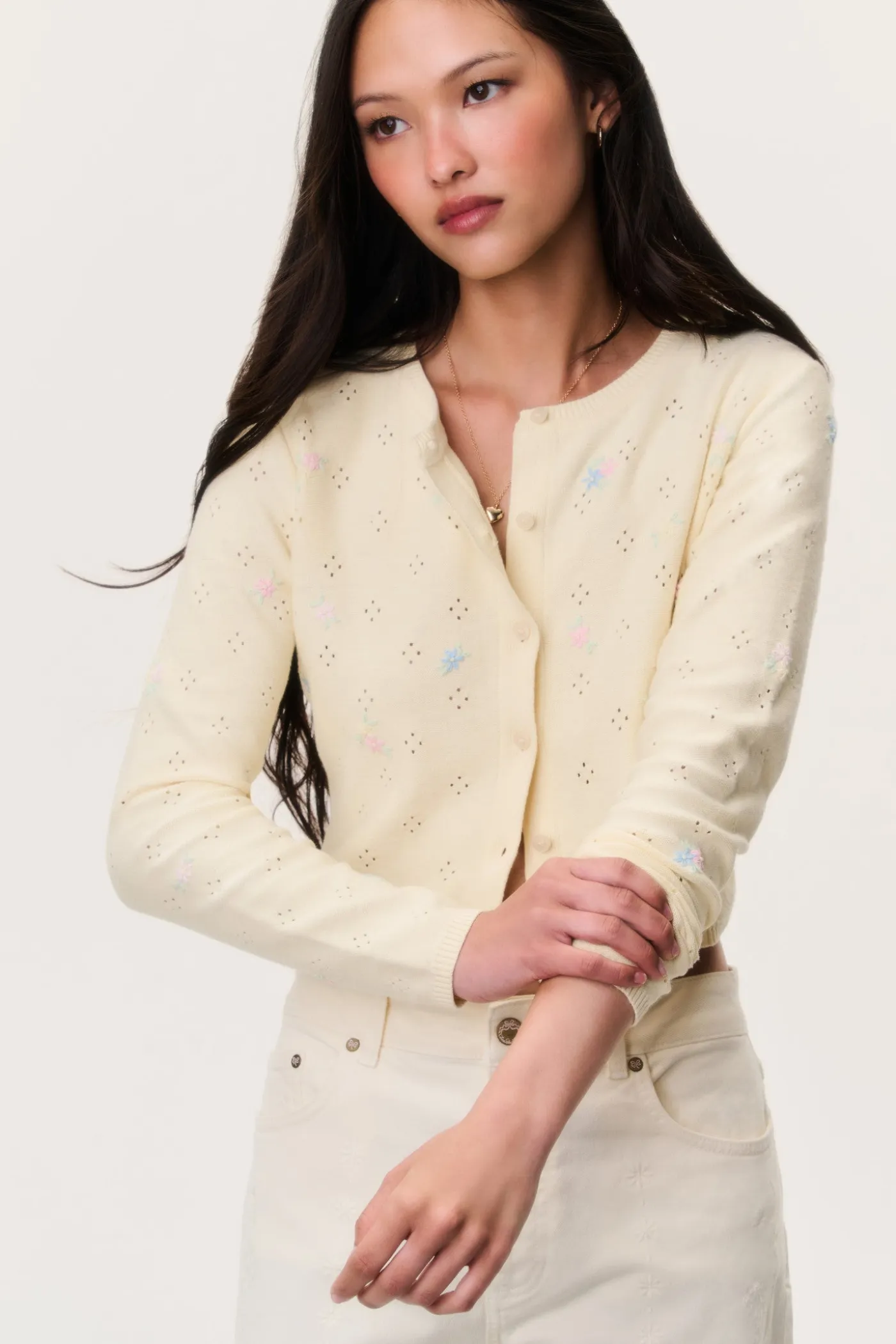 Paelynn Embroidered Floral Cardigan