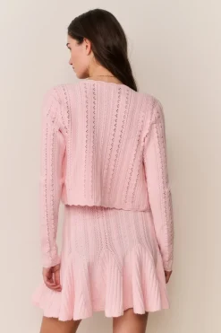 Peridot Stretch Pointelle Cardigan