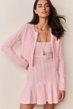 Peridot Stretch Pointelle Cardigan