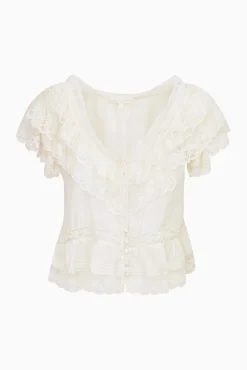 Persine Silk Ruffle Top