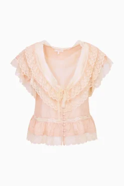 Persine Silk Ruffle Top