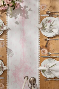 Pink Printed Victorian Table Runner