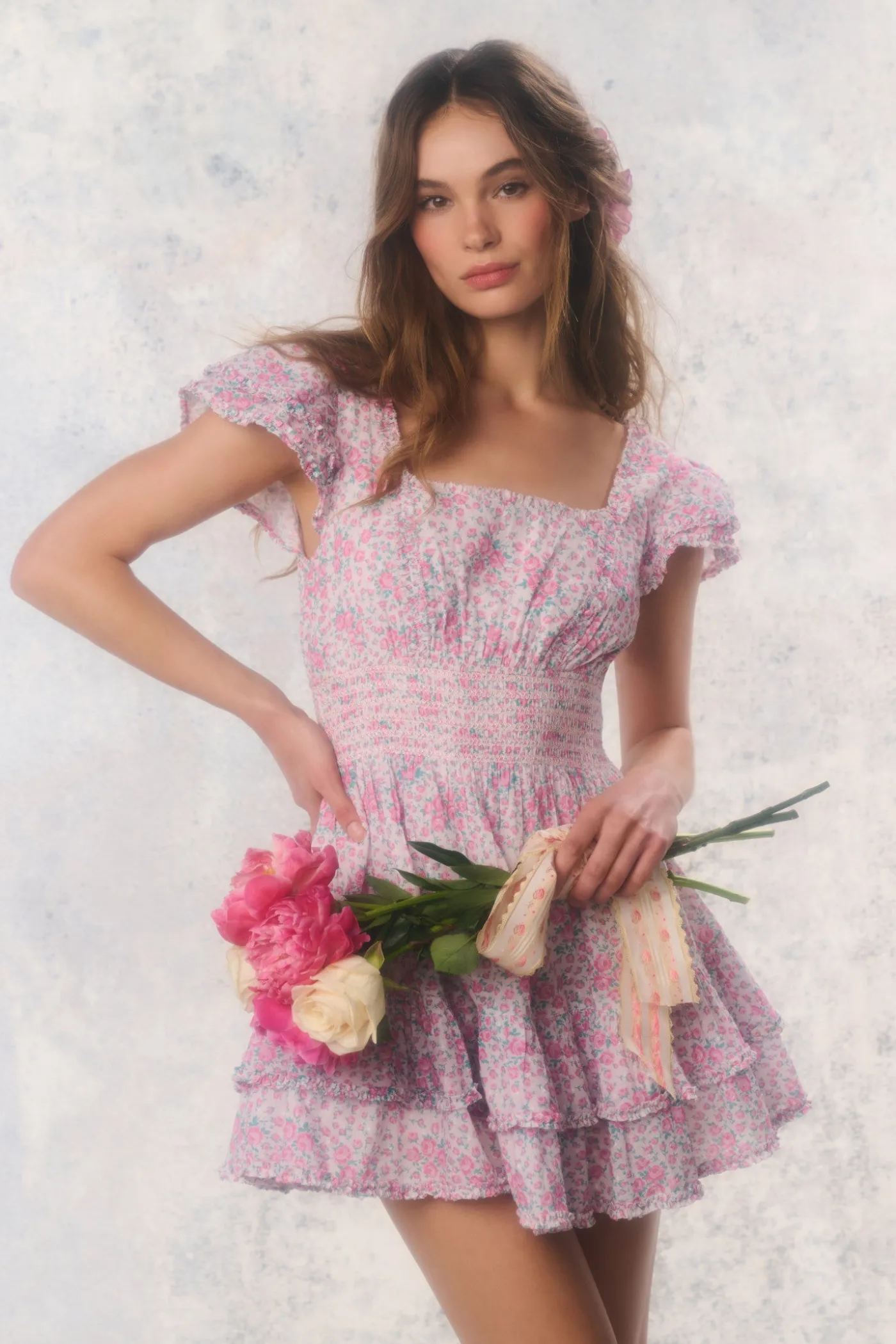 Re-Edition Stanton Floral Cotton Mini Dress