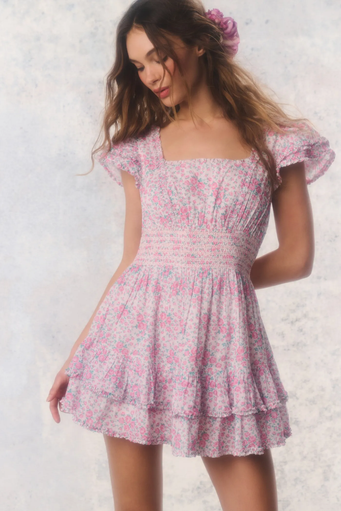 Re-Edition Stanton Floral Cotton Mini Dress