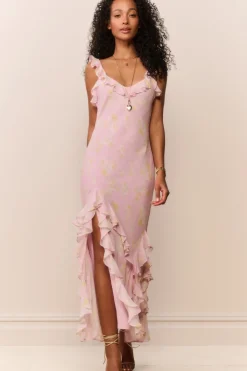 Roseline Floral Chiffon Maxi Dress
