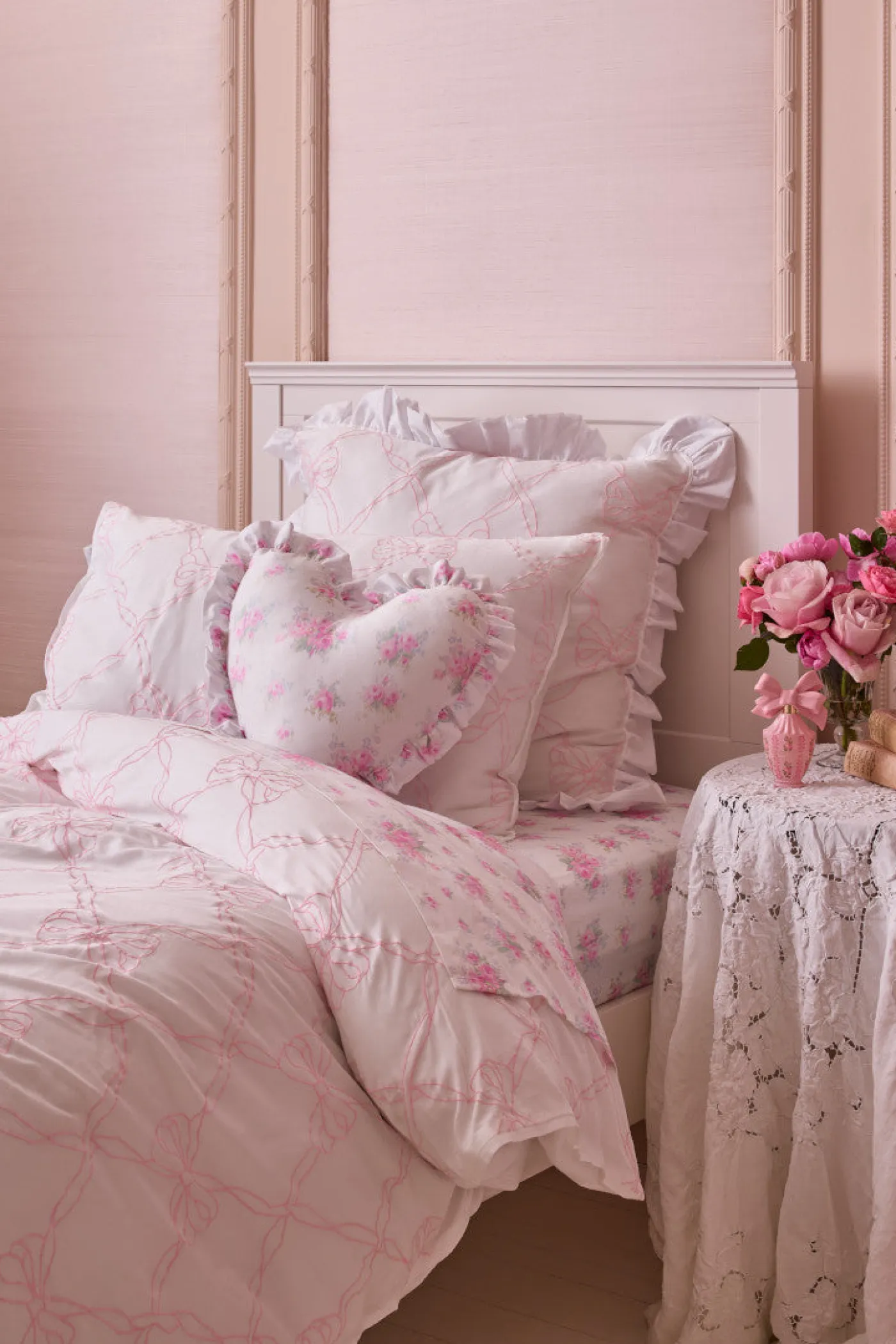 Ruffle Heart Pillow