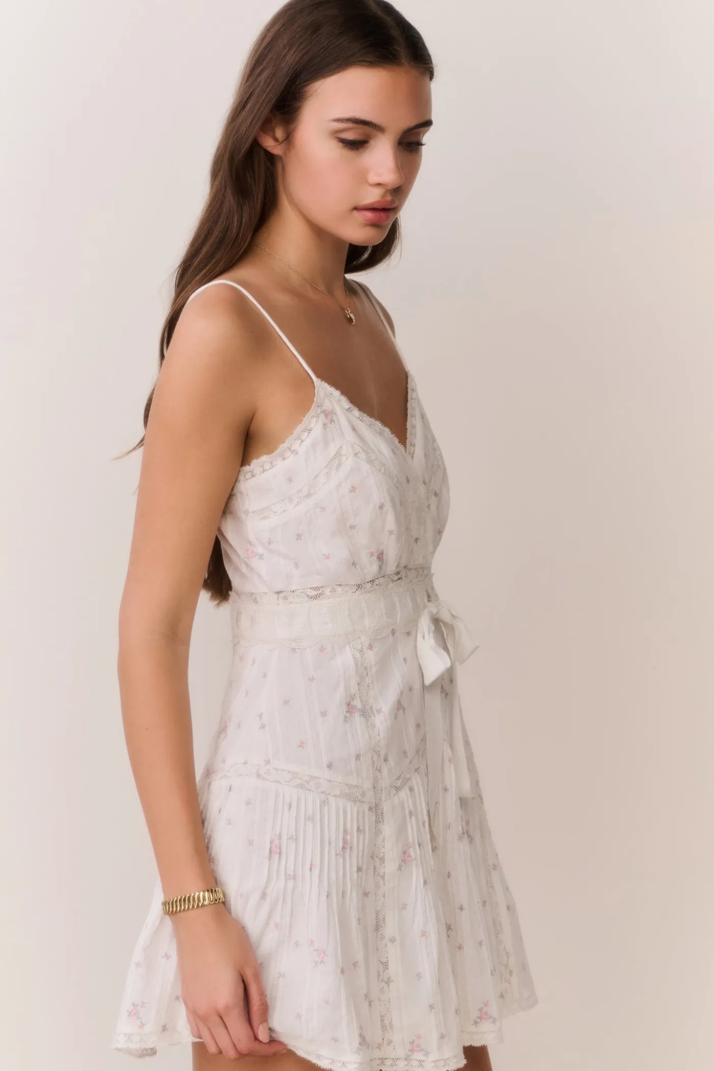 Sibelle Floral Embroidered Cotton Mini Dress