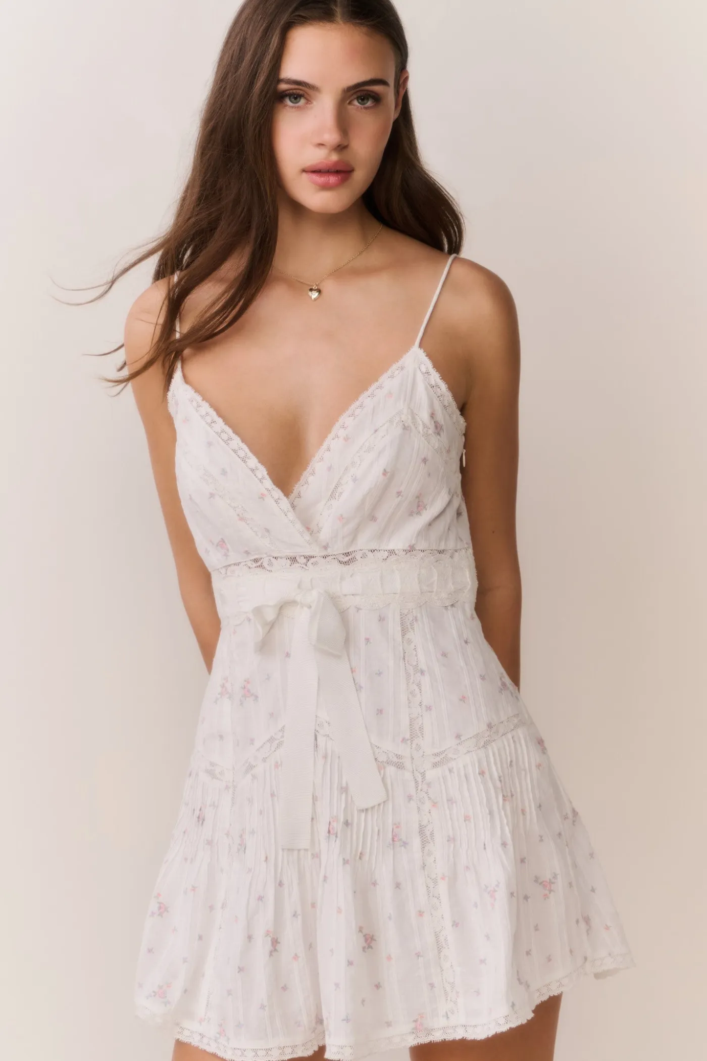 Sibelle Floral Embroidered Cotton Mini Dress
