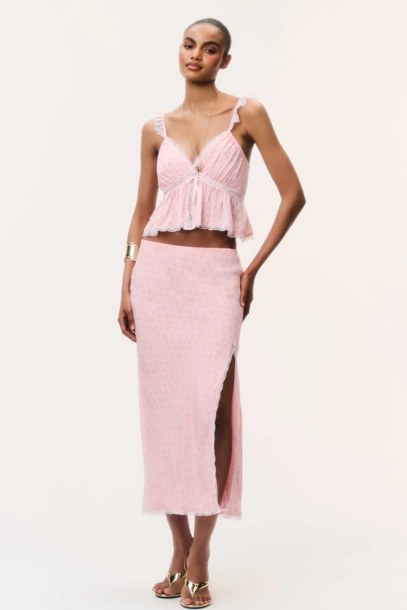 Silvia Floral Crepe Midi Skirt